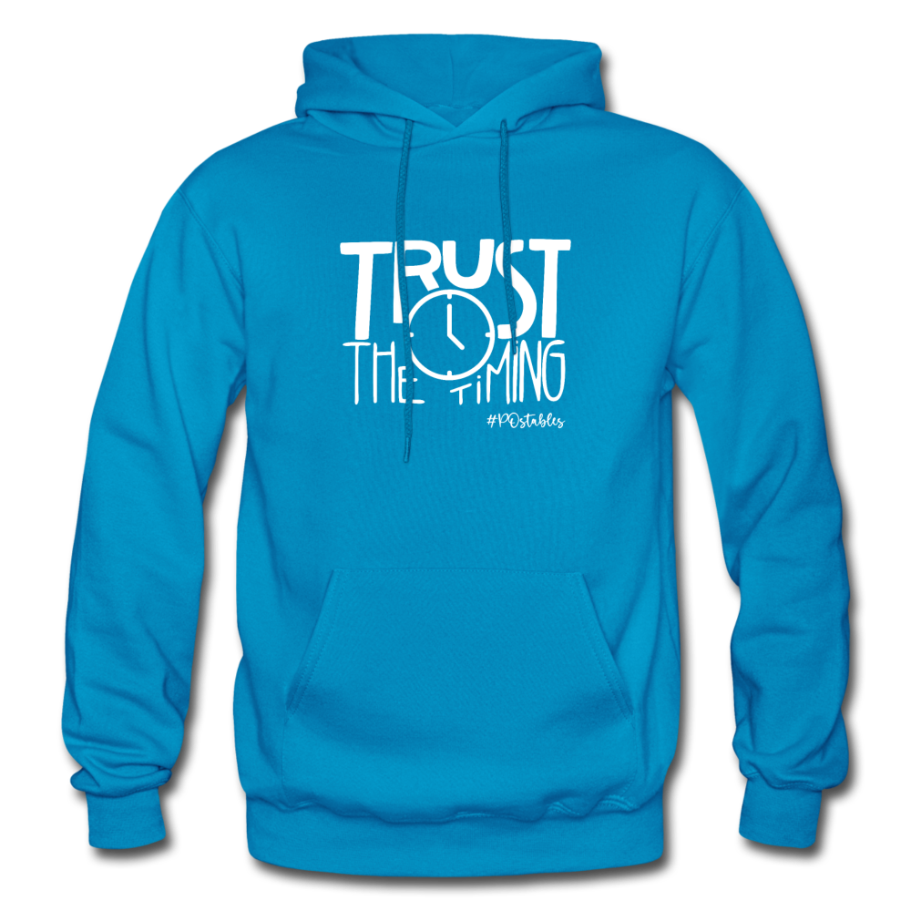 Trust The Timing W Gildan Heavy Blend Adult Hoodie - turquoise