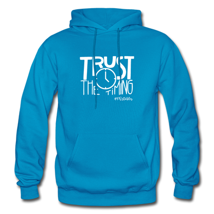 Trust The Timing W Gildan Heavy Blend Adult Hoodie - turquoise