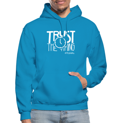 Trust The Timing W Gildan Heavy Blend Adult Hoodie - turquoise