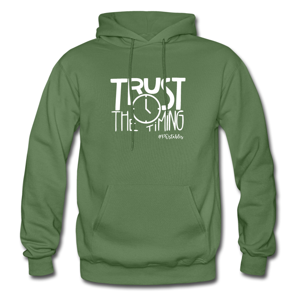 Trust The Timing W Gildan Heavy Blend Adult Hoodie - military green