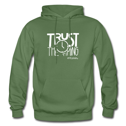 Trust The Timing W Gildan Heavy Blend Adult Hoodie - military green