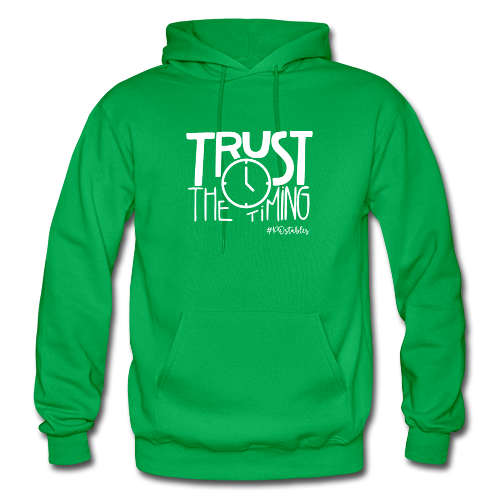 Trust The Timing W Gildan Heavy Blend Adult Hoodie - kelly green