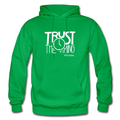 Trust The Timing W Gildan Heavy Blend Adult Hoodie - kelly green