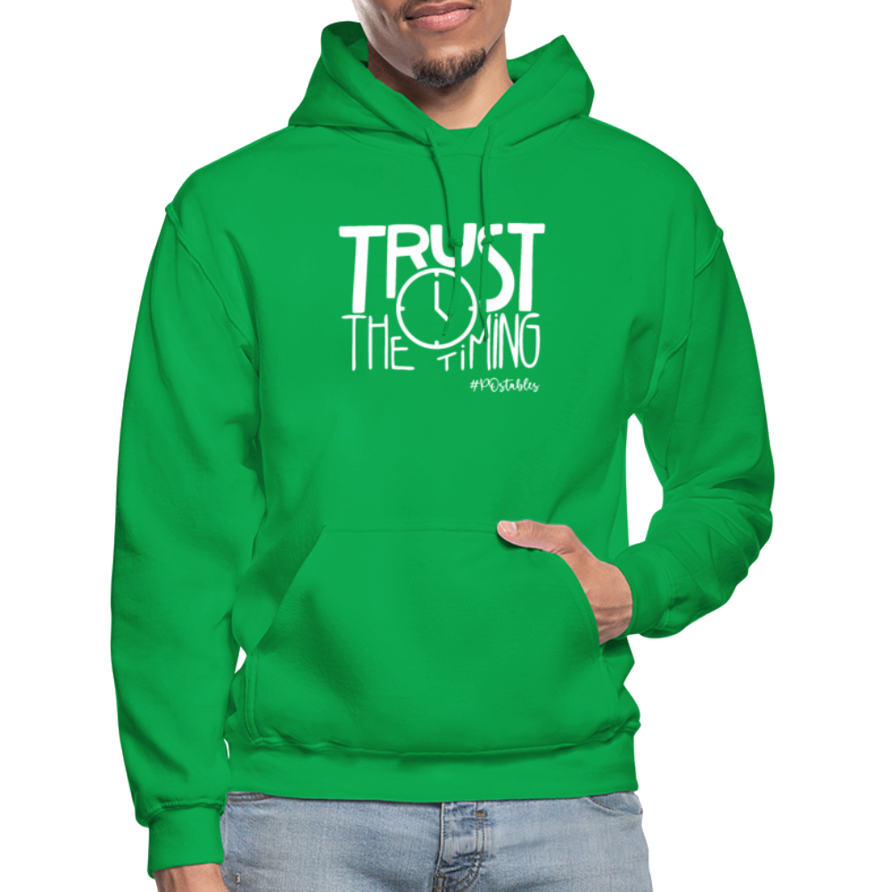 Trust The Timing W Gildan Heavy Blend Adult Hoodie - kelly green