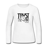 Trust The Timing B Women's Long Sleeve Jersey T-Shirt - white