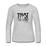 Trust The Timing B Women's Long Sleeve Jersey T-Shirt - gray
