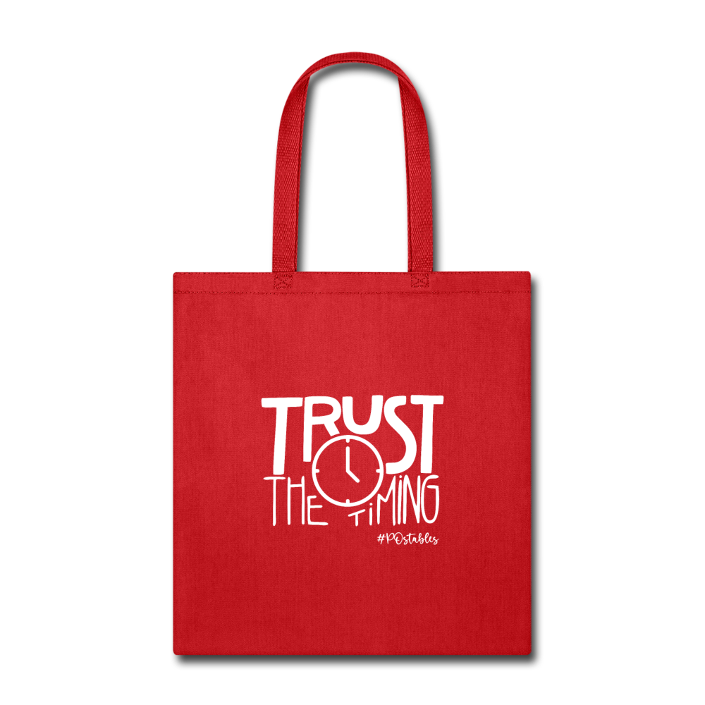 Trust The Timing W Tote Bag - red