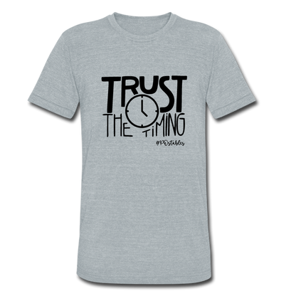 Trust The Timing B Unisex Tri-Blend T-Shirt - heather grey