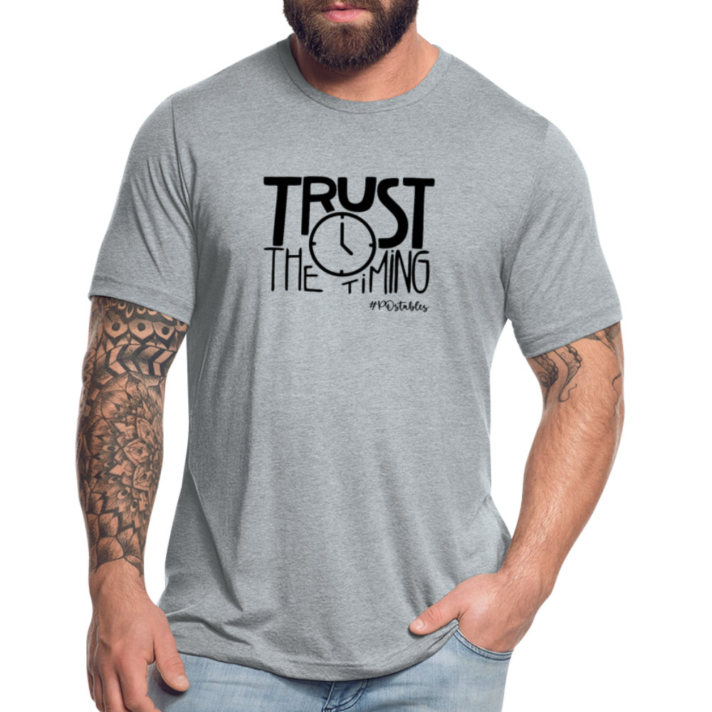 Trust The Timing B Unisex Tri-Blend T-Shirt - heather grey
