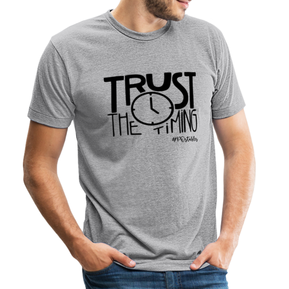 Trust The Timing B Unisex Tri-Blend T-Shirt - heather grey