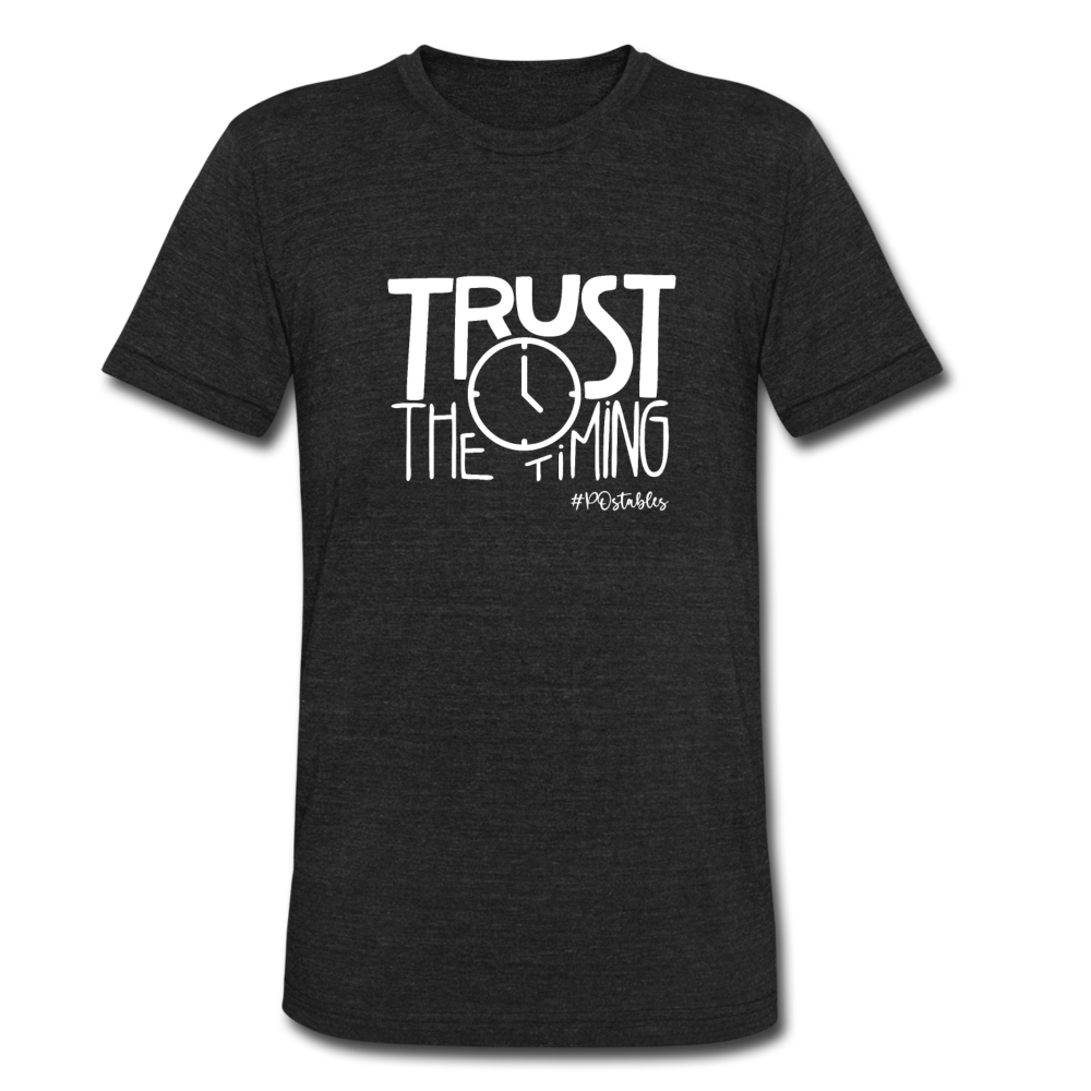 Trust The Timing W Unisex Tri-Blend T-Shirt - heather black