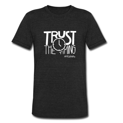 Trust The Timing W Unisex Tri-Blend T-Shirt - heather black