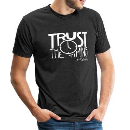 Trust The Timing W Unisex Tri-Blend T-Shirt - heather black