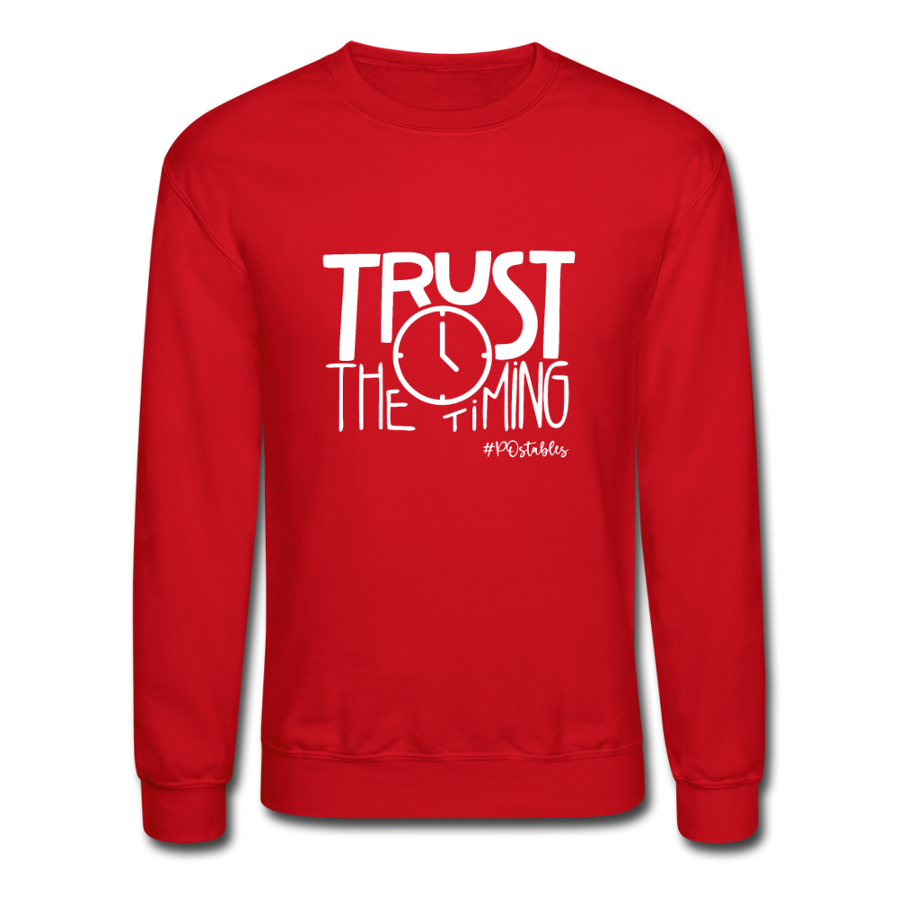 Trust The Timing W Crewneck Sweatshirt - red