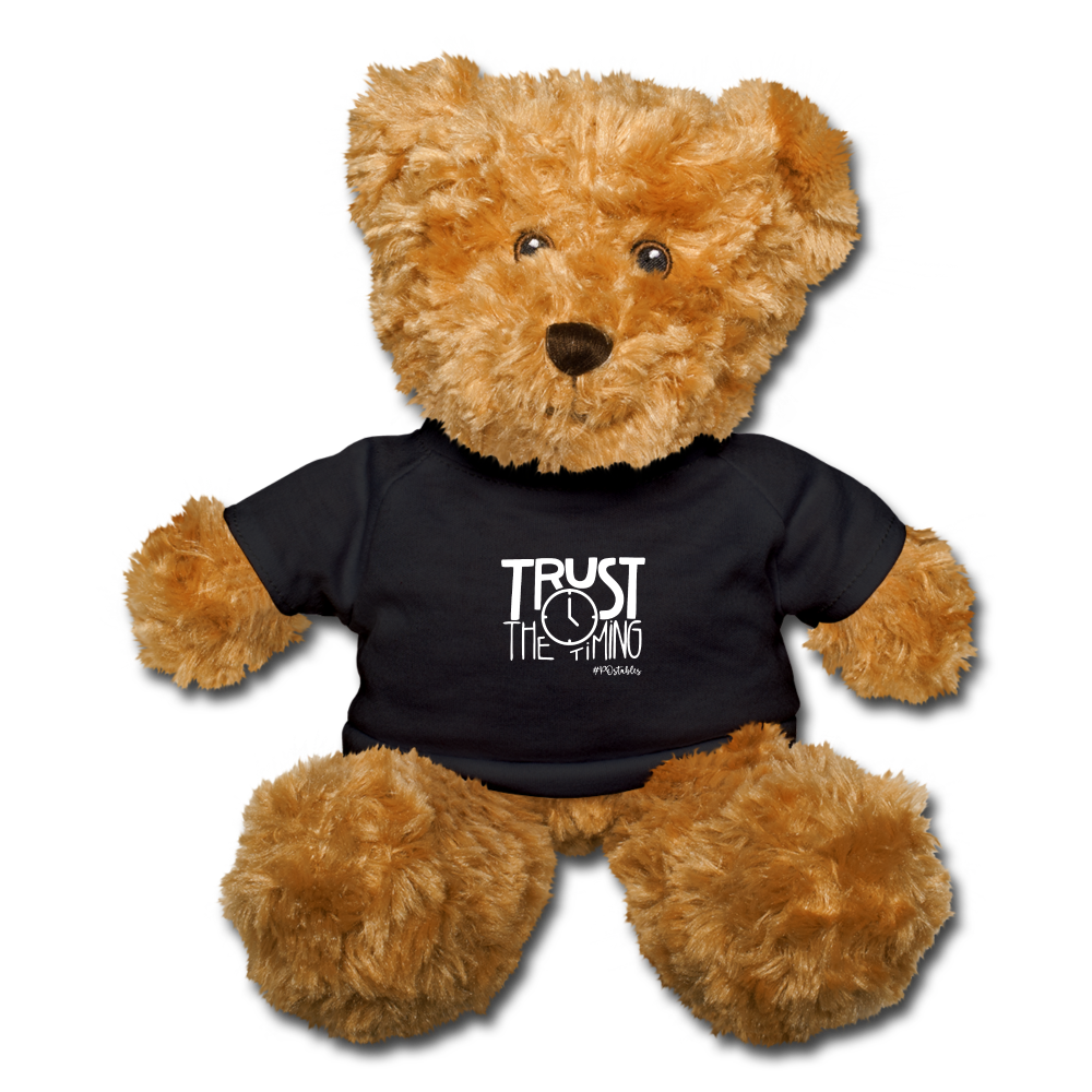 Trust The Timing W Teddy Bear - black