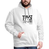 Trust The Timing B Contrast Hoodie - white/gray