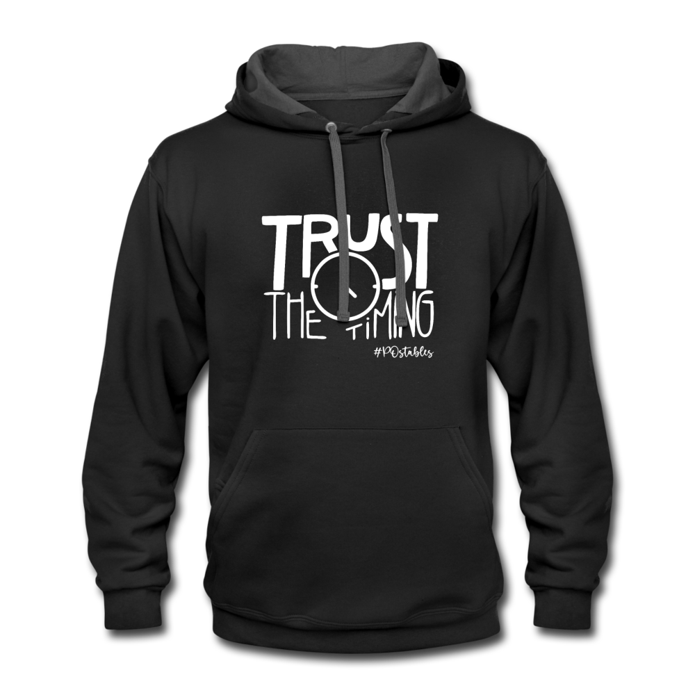 Trust The Timing W Contrast Hoodie - black/asphalt