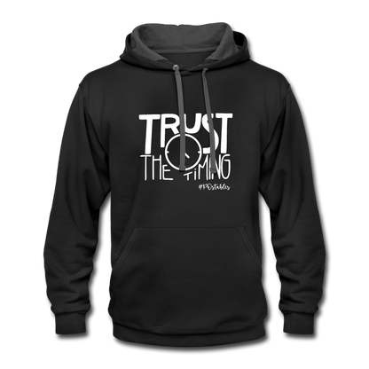 Trust The Timing W Contrast Hoodie - black/asphalt