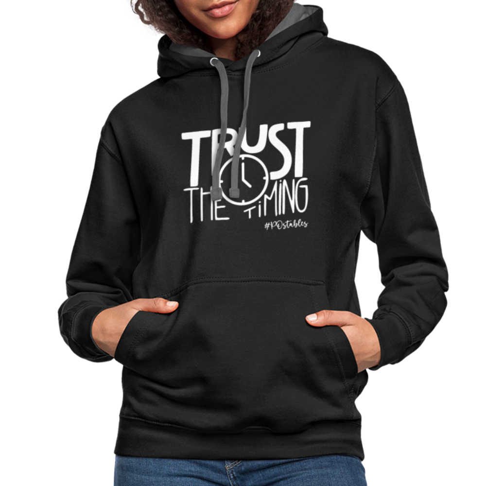 Trust The Timing W Contrast Hoodie - black/asphalt