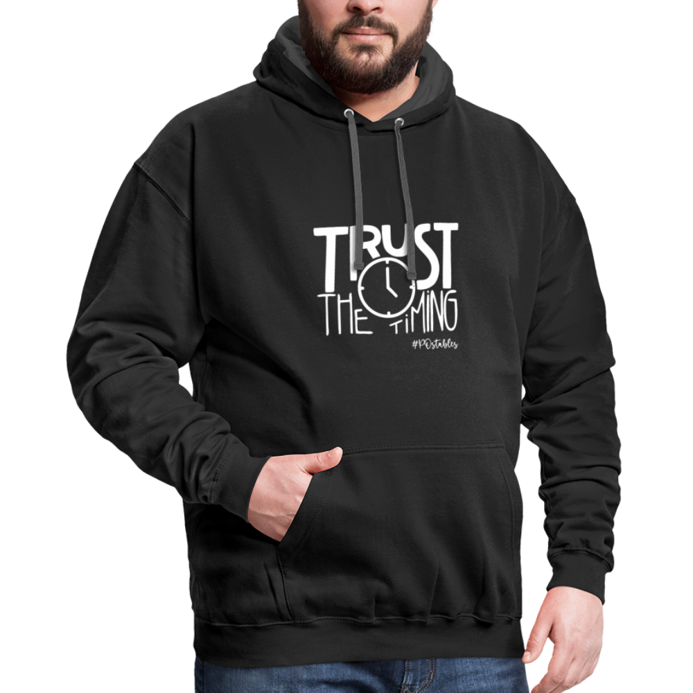 Trust The Timing W Contrast Hoodie - black/asphalt