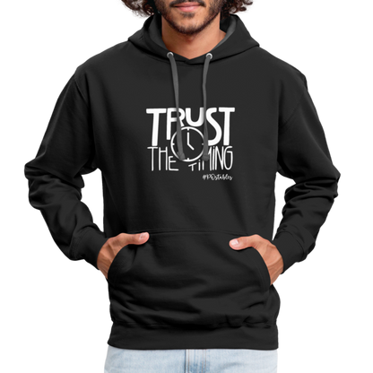 Trust The Timing W Contrast Hoodie - black/asphalt