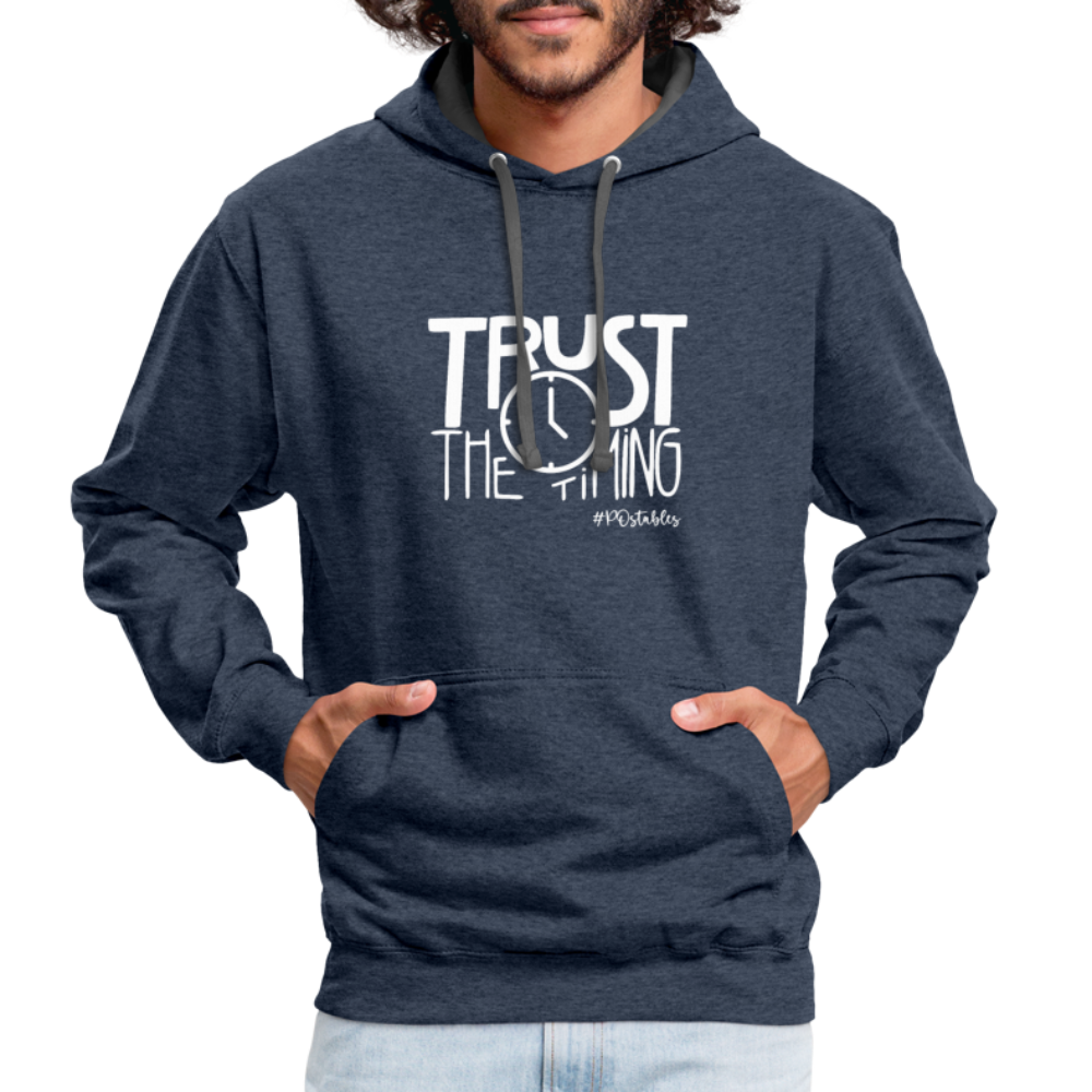 Trust The Timing W Contrast Hoodie - indigo heather/asphalt