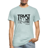 Trust The Timing B Unisex Heather Prism T-Shirt - heather prism ice blue