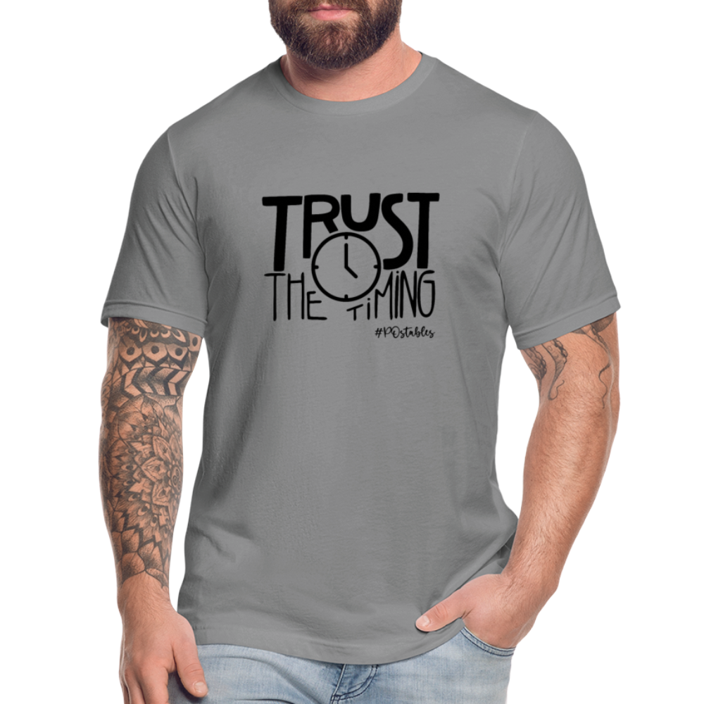 Trust The Timing B Unisex Jersey T-Shirt by Bella + Canvas - slate