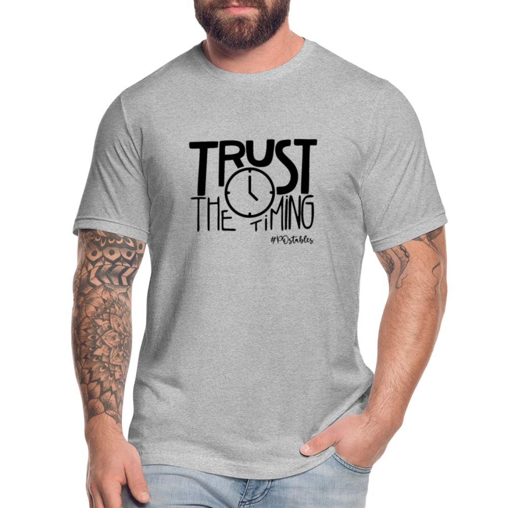 Trust The Timing B Unisex Jersey T-Shirt by Bella + Canvas - heather gray