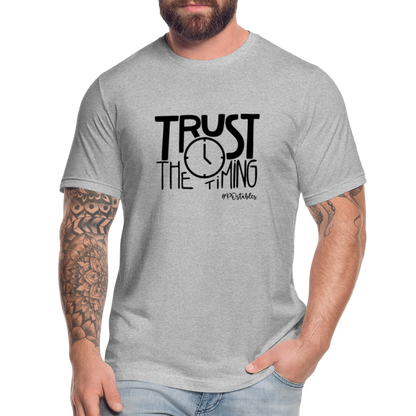 Trust The Timing B Unisex Jersey T-Shirt by Bella + Canvas - heather gray