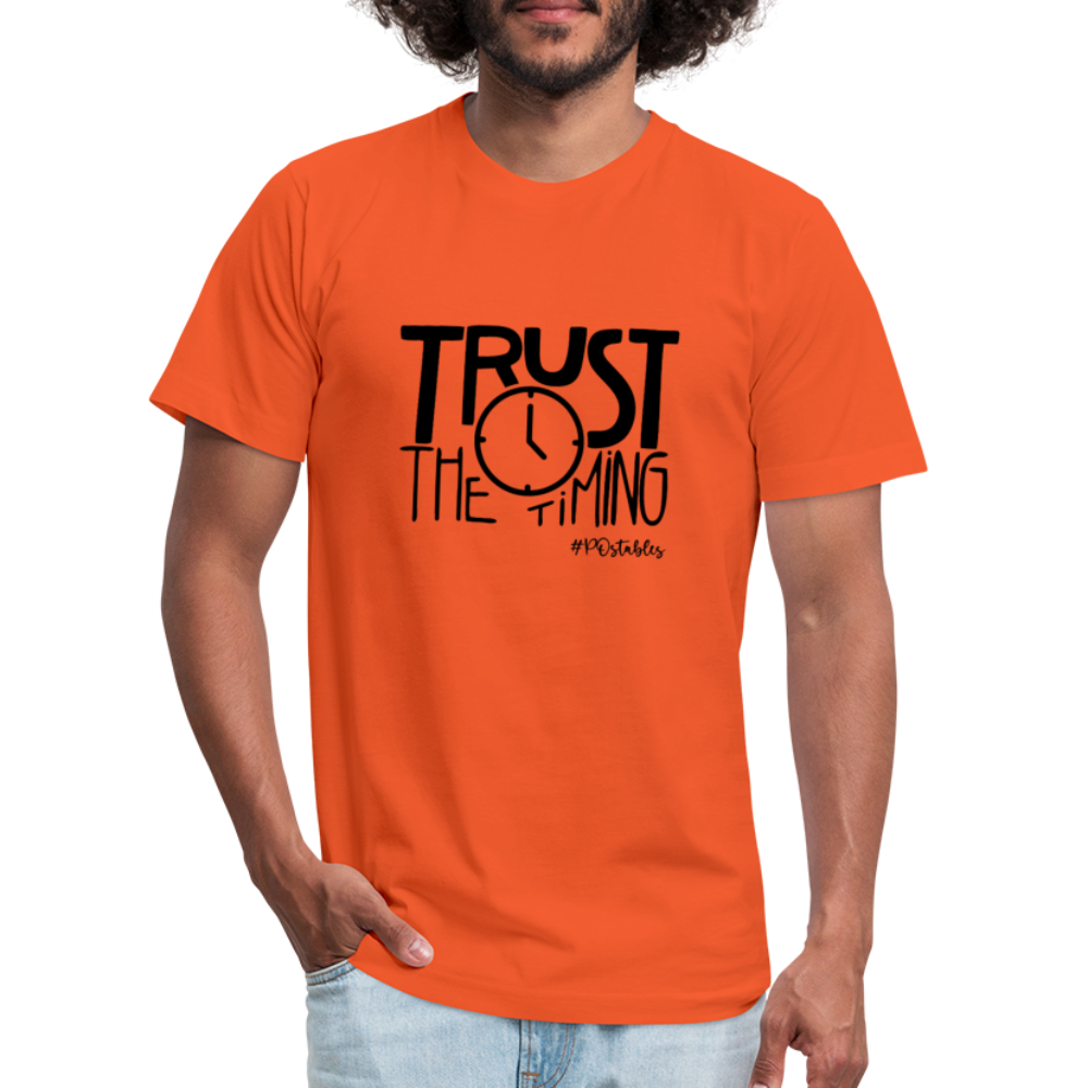 Trust The Timing B Unisex Jersey T-Shirt by Bella + Canvas - orange