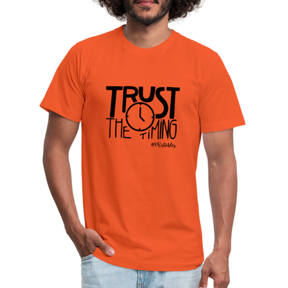 Trust The Timing B Unisex Jersey T-Shirt by Bella + Canvas - orange