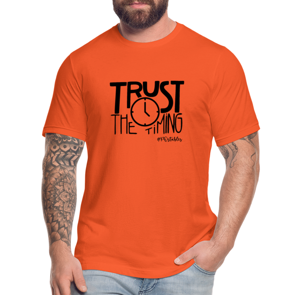 Trust The Timing B Unisex Jersey T-Shirt by Bella + Canvas - orange