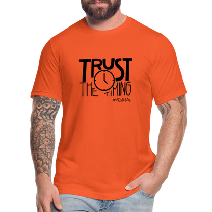 Trust The Timing B Unisex Jersey T-Shirt by Bella + Canvas - orange