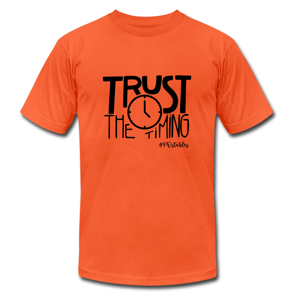 Trust The Timing B Unisex Jersey T-Shirt by Bella + Canvas - orange