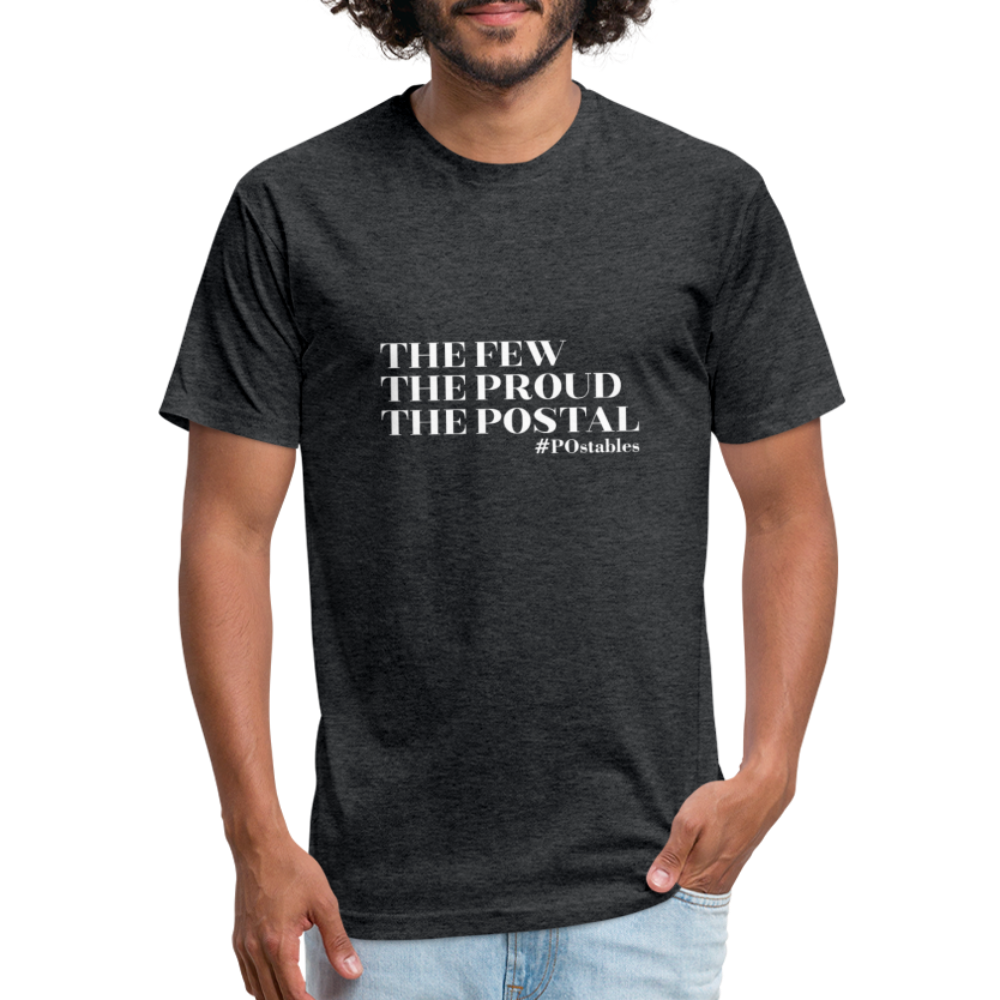 The Few The Proud The Postal W Fitted Cotton/Poly T-Shirt by Next Level - heather black