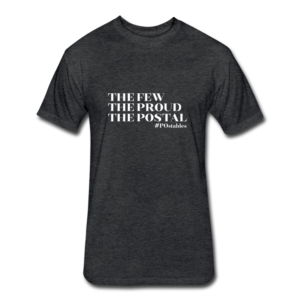 The Few The Proud The Postal W Fitted Cotton/Poly T-Shirt by Next Level - heather black