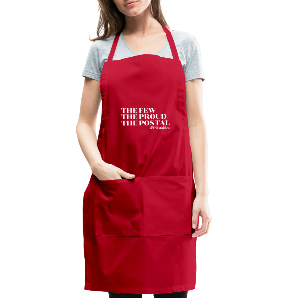 The Few The Proud The Postal W Adjustable Apron - red