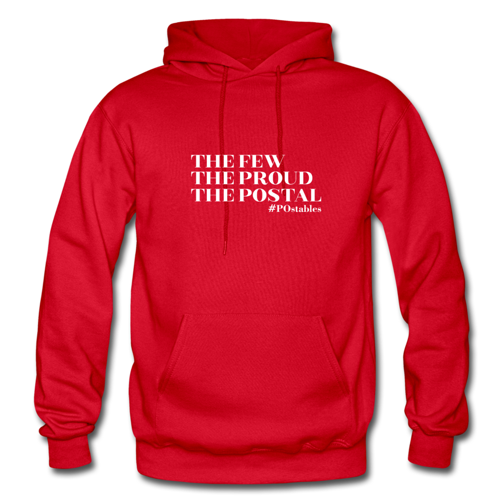 The Few The Proud The Postal W Gildan Heavy Blend Adult Hoodie - red