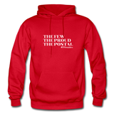 The Few The Proud The Postal W Gildan Heavy Blend Adult Hoodie - red
