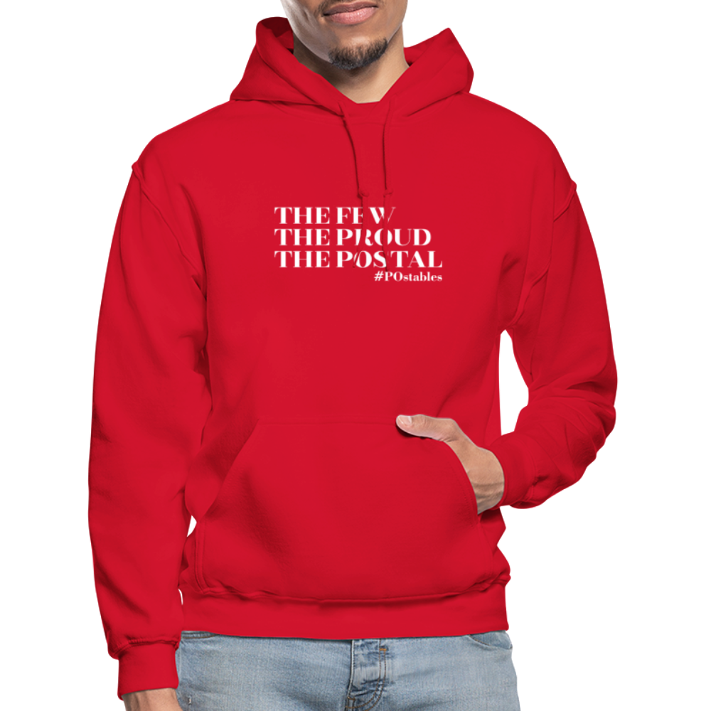The Few The Proud The Postal W Gildan Heavy Blend Adult Hoodie - red