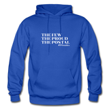 The Few The Proud The Postal W Gildan Heavy Blend Adult Hoodie - royal blue