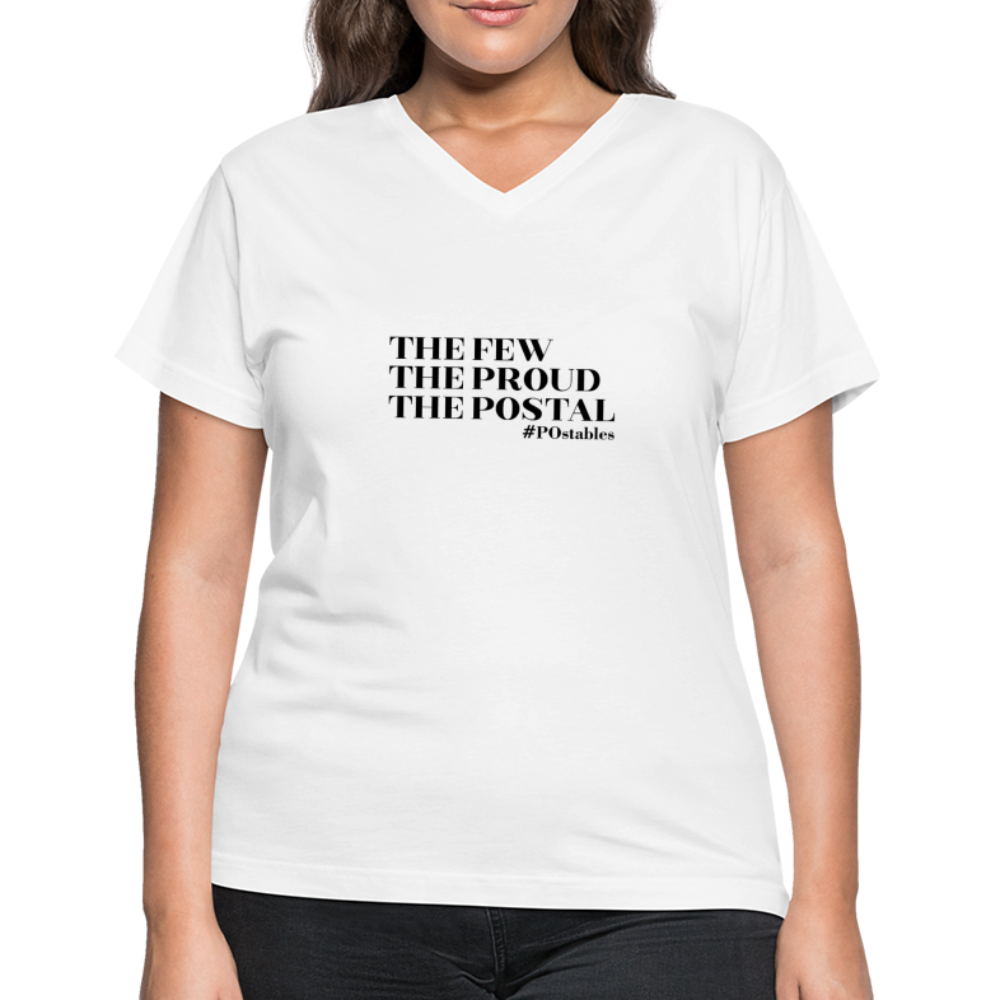 The Few The Proud The Postal B Women's V-Neck T-Shirt - white