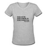 The Few The Proud The Postal B Women's V-Neck T-Shirt - gray