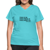 The Few The Proud The Postal B Women's V-Neck T-Shirt - aqua