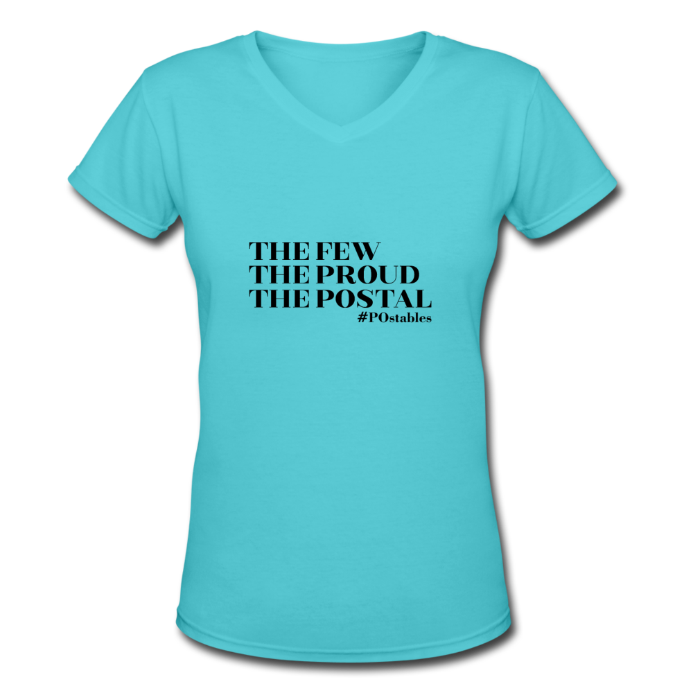 The Few The Proud The Postal B Women's V-Neck T-Shirt - aqua