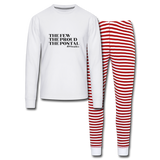The Few The Proud The Postal B Unisex Pajama Set - white/red stripe
