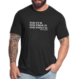The Few The Proud The Postal W Unisex Tri-Blend T-Shirt - heather black