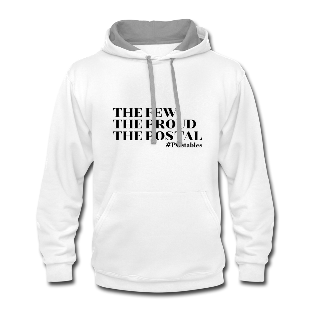 The Few The Proud The Postal B Contrast Hoodie - white/gray