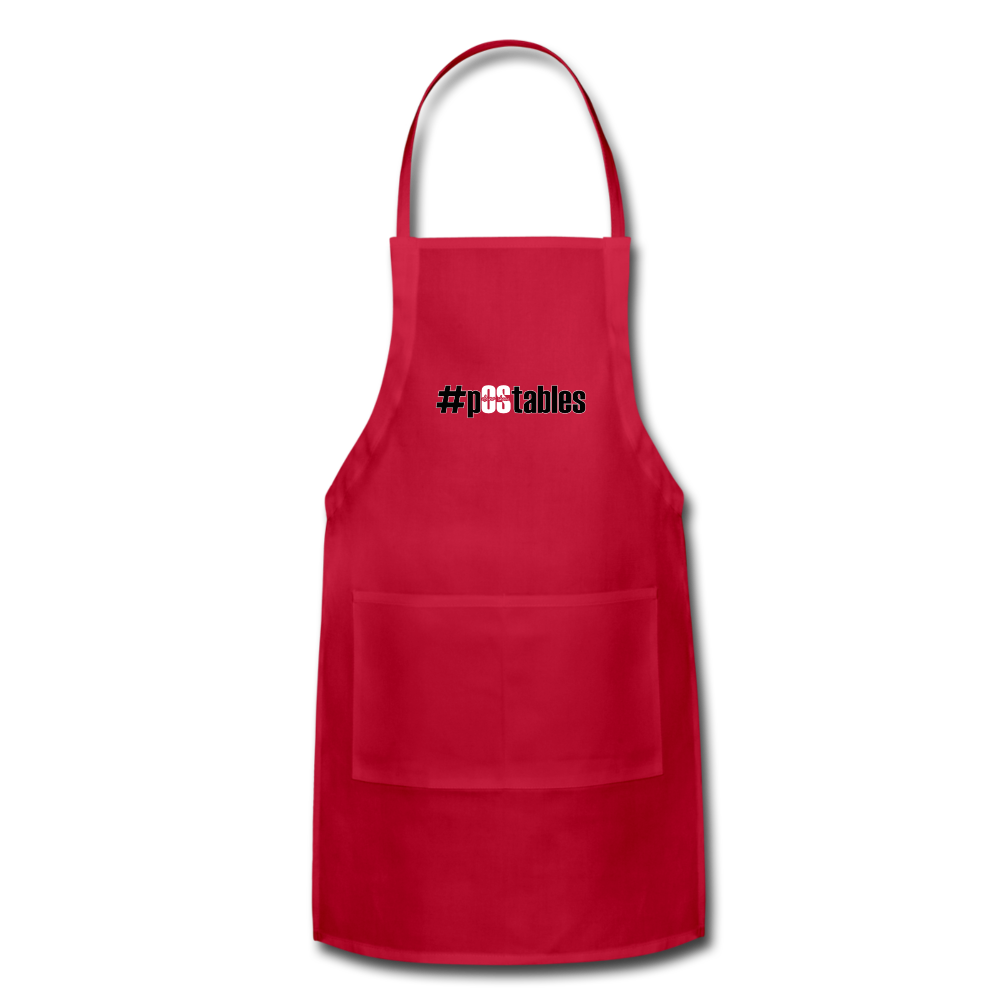 #pOStables BW Adjustable Apron - red